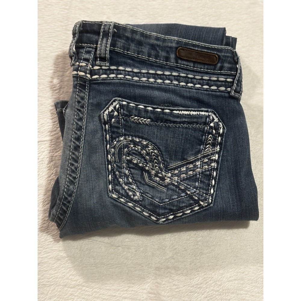 Wrangler Rock 47 Ultra Low Rise Denim Jeans *28x30 Embellished Pockets Stitching